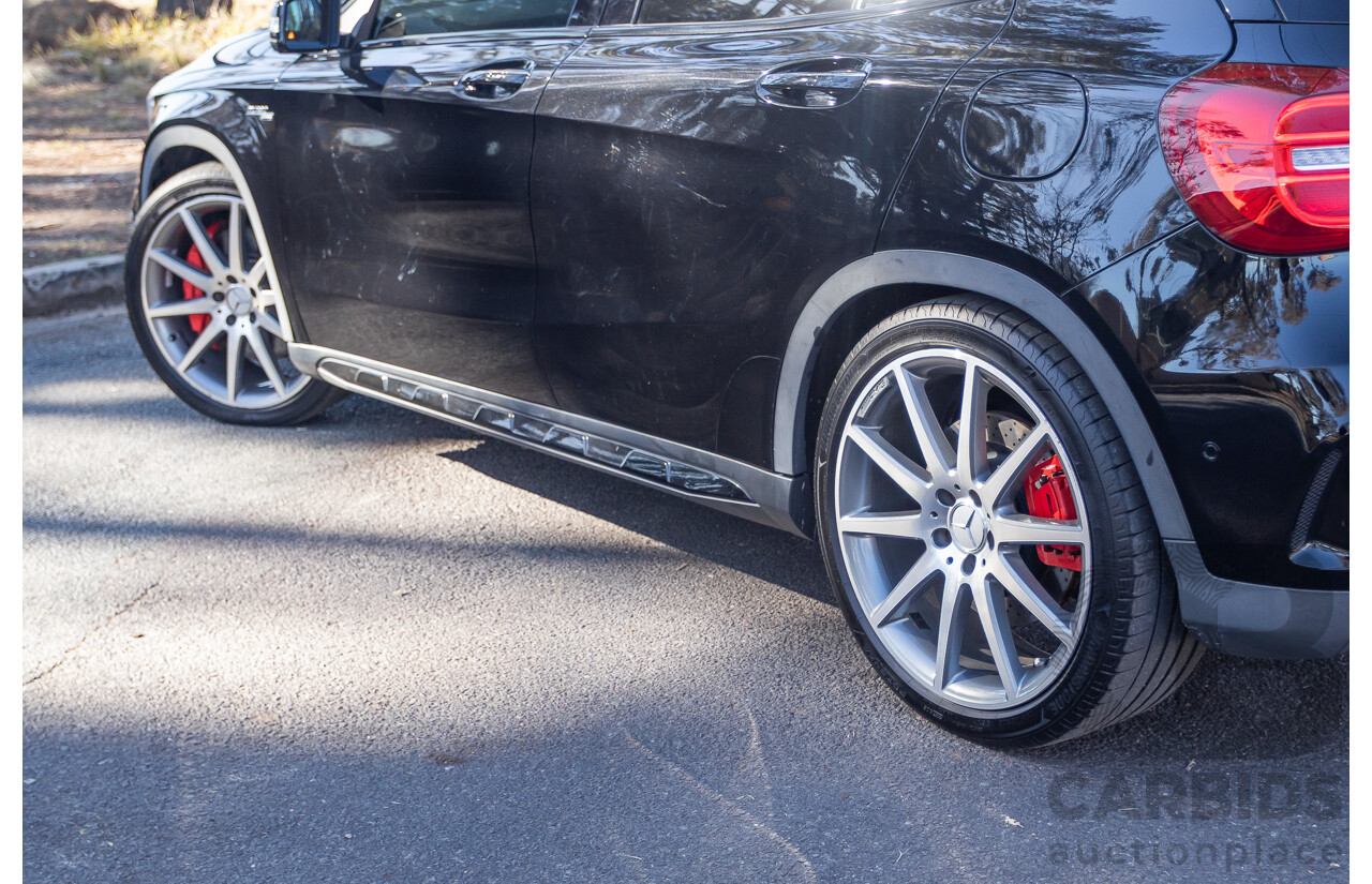6/2015 Mercedes Benz GLA45 AMG 4matic (AWD) X156 MY15 4d Wagon Cosmos Black Metallic Turbo 2.0L