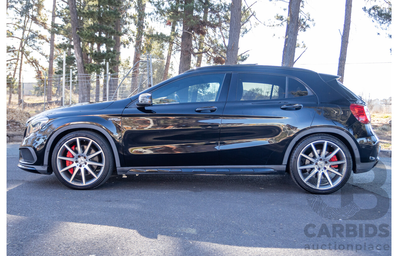 6/2015 Mercedes Benz GLA45 AMG 4matic (AWD) X156 MY15 4d Wagon Cosmos Black Metallic Turbo 2.0L