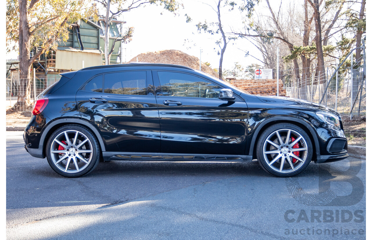6/2015 Mercedes Benz GLA45 AMG 4matic (AWD) X156 MY15 4d Wagon Cosmos Black Metallic Turbo 2.0L