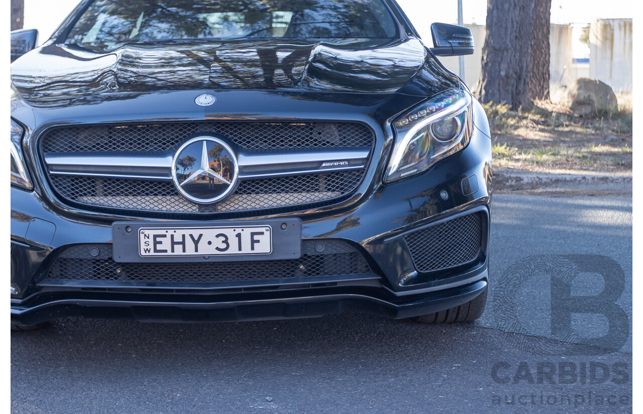 6/2015 Mercedes Benz GLA45 AMG 4matic (AWD) X156 MY15 4d Wagon Cosmos Black Metallic Turbo 2.0L