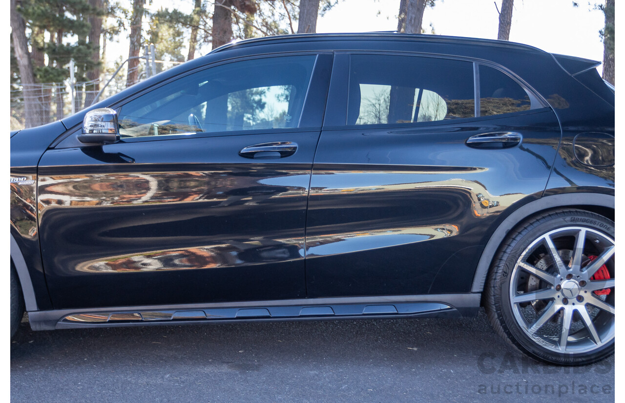 6/2015 Mercedes Benz GLA45 AMG 4matic (AWD) X156 MY15 4d Wagon Cosmos Black Metallic Turbo 2.0L
