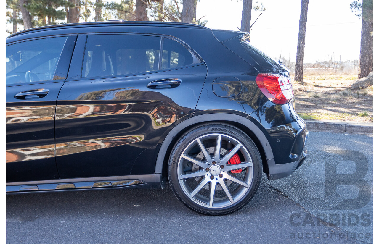 6/2015 Mercedes Benz GLA45 AMG 4matic (AWD) X156 MY15 4d Wagon Cosmos Black Metallic Turbo 2.0L