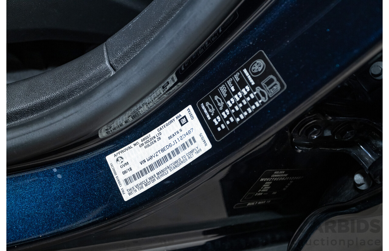 06/2018 Holden Calais V Tourer (AWD) ZB MY18 4d Wagon Darkmoon Blue Metallic V6 3.6L