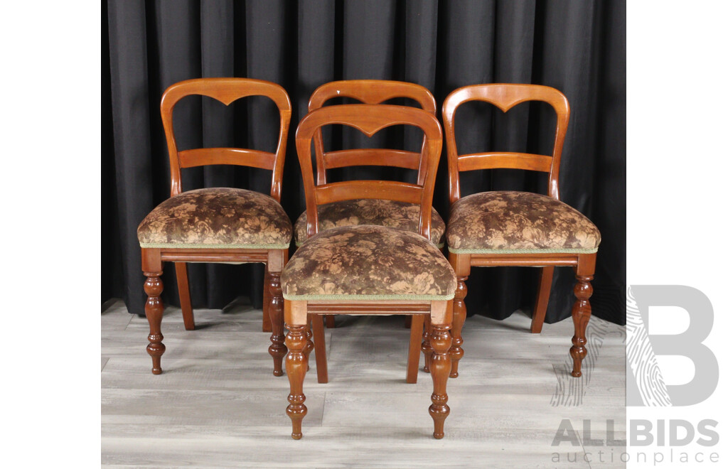 Set of Four Reproduction Mahogany Dining Chairs