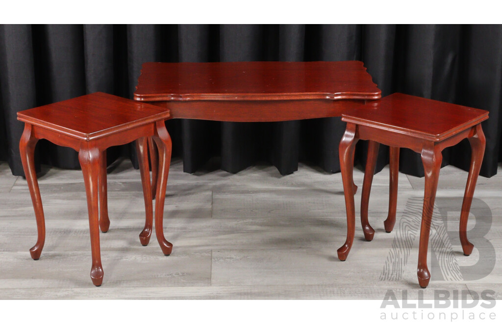 Queen Anne Style Nest of Three Tables