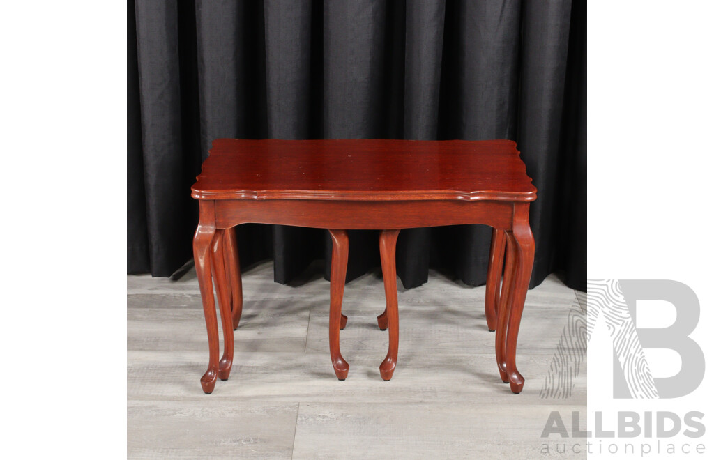 Queen Anne Style Nest of Three Tables