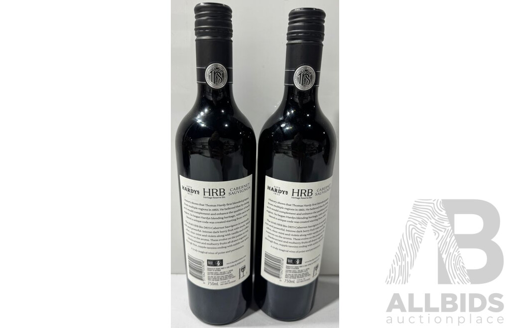 Two Bottles of Hardys HRB Cabernet Sauvignon Vintage 2016