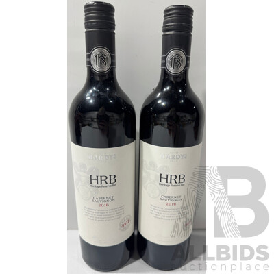 Two Bottles of Hardys HRB Cabernet Sauvignon Vintage 2016