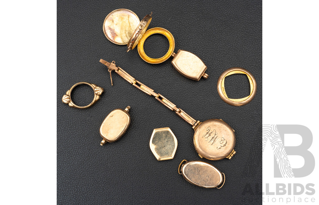 9ct SCRAP Gold - Hallmarked Watch Casings and Parts, 20.45 Grams