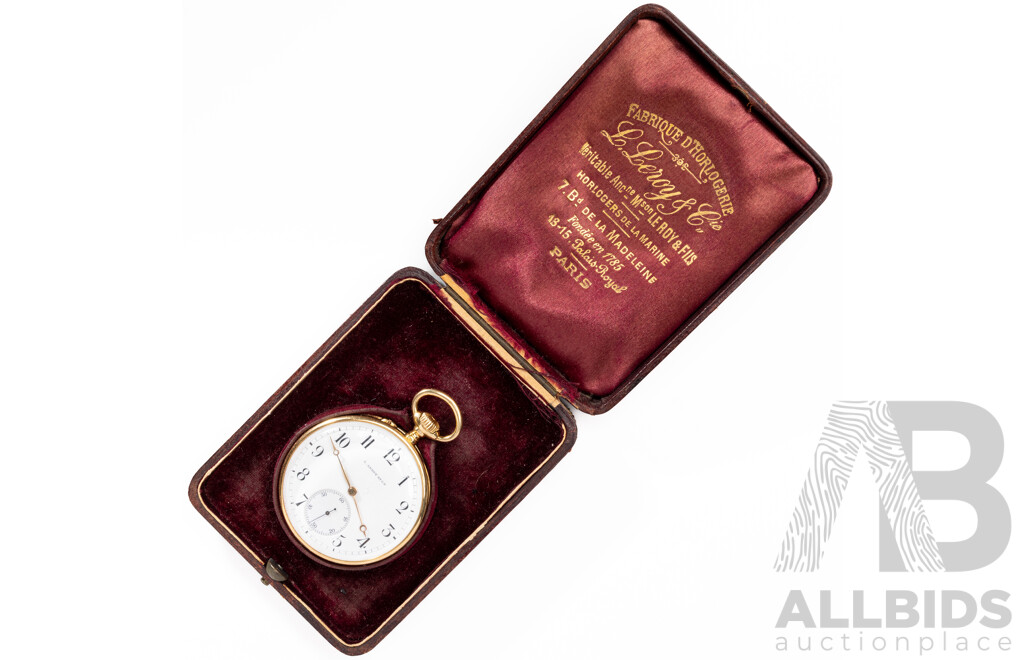 Leroy & Cie Antique 18ct Gold Lever Watch, No. 6849 Case No. 9552, C.1900 with Original Presentation Case, 95.02 Grams