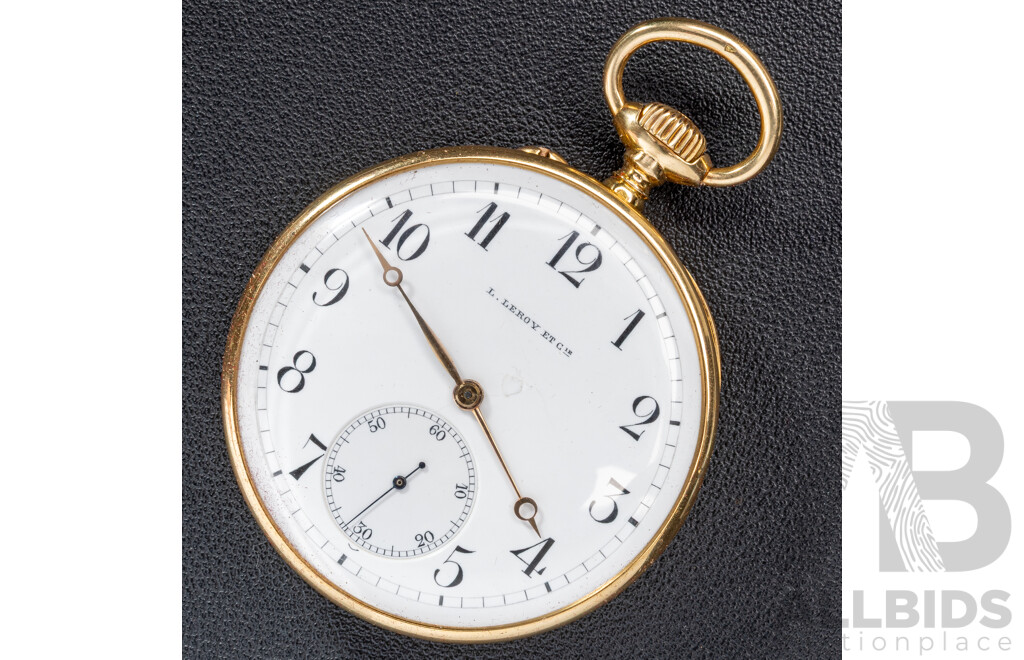 Leroy & Cie Antique 18ct Gold Lever Watch, No. 6849 Case No. 9552, C.1900 with Original Presentation Case, 95.02 Grams