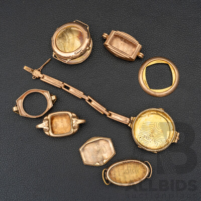 9ct SCRAP Gold - Hallmarked Watch Casings and Parts, 20.45 Grams