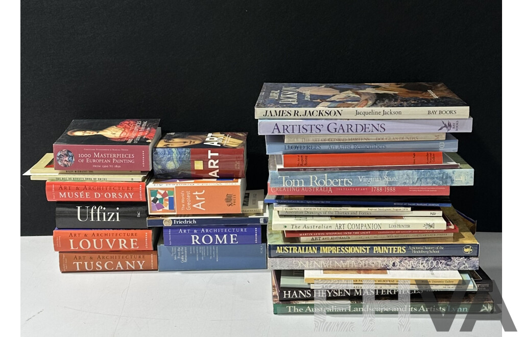Large Collection Books Regarding Australian Art Including Hugh Ramsey, Mc Cubbin and Much More