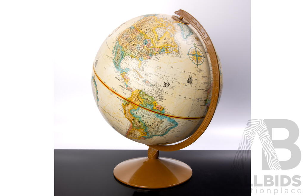 Retro American Replogle 12 Inch Diameter World Classic Series Globe