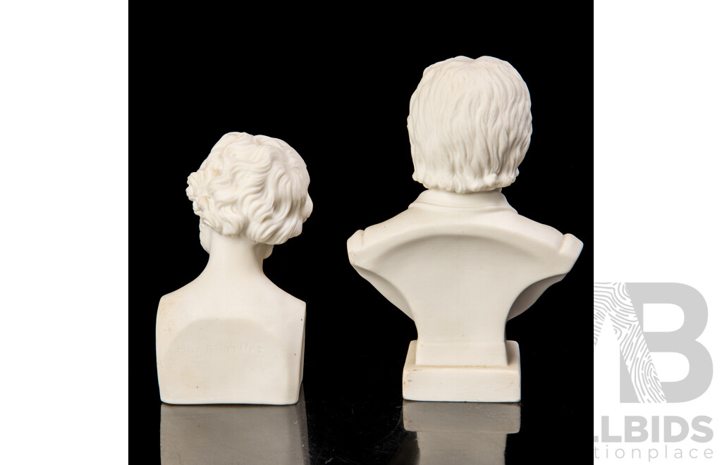Vintage Parien Ware Bust by W H Goss of W H Goss Along with Parien Ware Bust of Hugh Miller