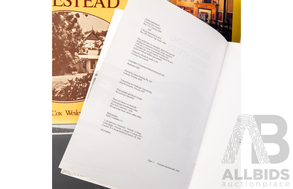 Collection Books Relating to Australian Architectural Styles and History