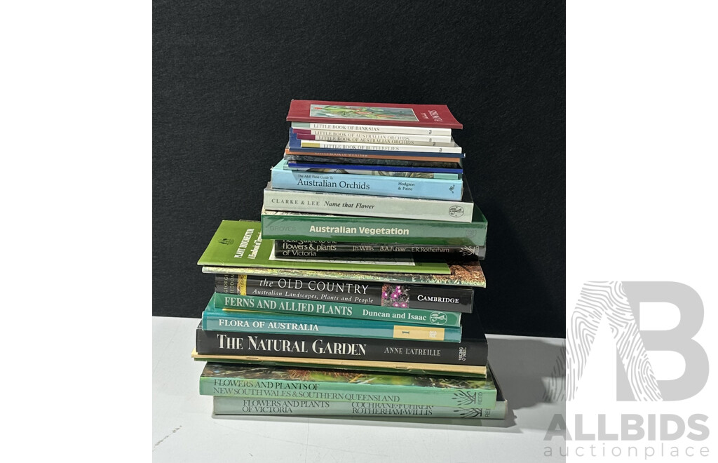 Collection Books Relating to Australian Flora Including Flowers, Orchids, Ferns and More