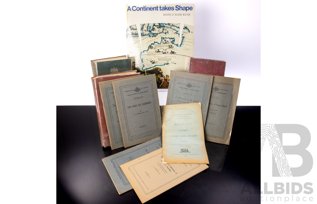 Collection Antique & Vintage Books Relating to Australian Geography, Cartography and Soils, Including Handbook of NSW, 1914, Geography of NSW, 1912, Geographical Encyclopedia of NSW, 1892 and More