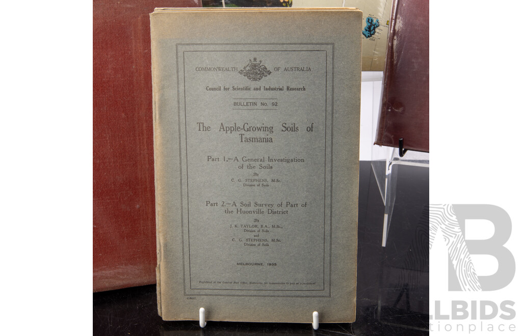 Collection Antique & Vintage Books Relating to Australian Geography, Cartography and Soils, Including Handbook of NSW, 1914, Geography of NSW, 1912, Geographical Encyclopedia of NSW, 1892 and More