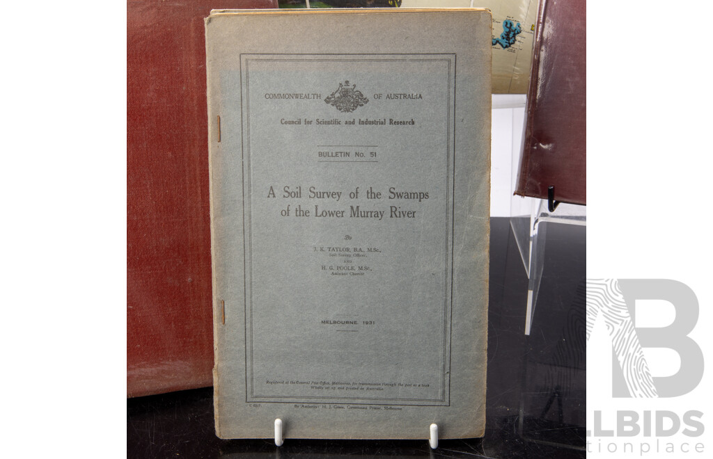 Collection Antique & Vintage Books Relating to Australian Geography, Cartography and Soils, Including Handbook of NSW, 1914, Geography of NSW, 1912, Geographical Encyclopedia of NSW, 1892 and More
