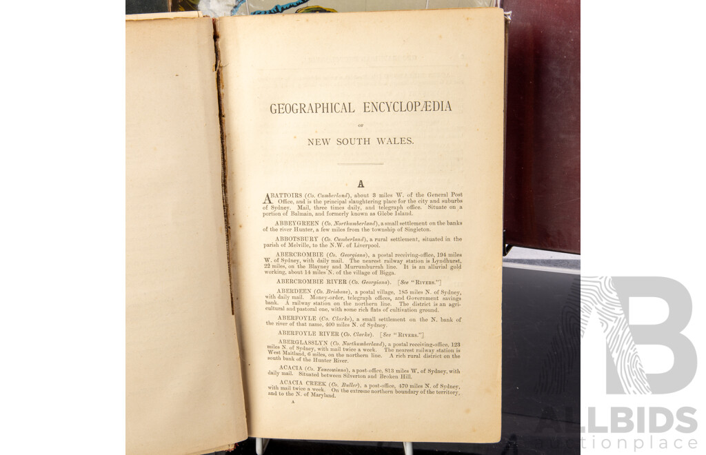 Collection Antique & Vintage Books Relating to Australian Geography, Cartography and Soils, Including Handbook of NSW, 1914, Geography of NSW, 1912, Geographical Encyclopedia of NSW, 1892 and More