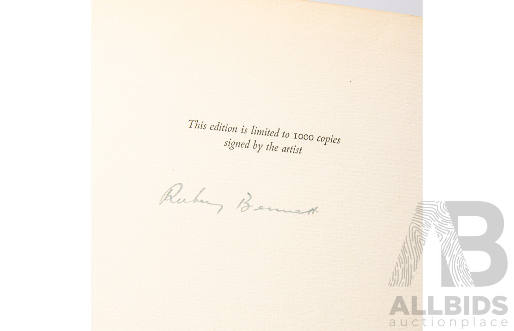 Limited First Edition of 1000, Signed by the Artist, the Art of Rubery Bennett, Angus & Robertson, 1954, Hardcover with 23 Tipped in Colour Plates