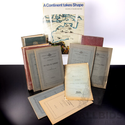 Collection Antique & Vintage Books Relating to Australian Geography, Cartography and Soils, Including Handbook of NSW, 1914, Geography of NSW, 1912, Geographical Encyclopedia of NSW, 1892 and More