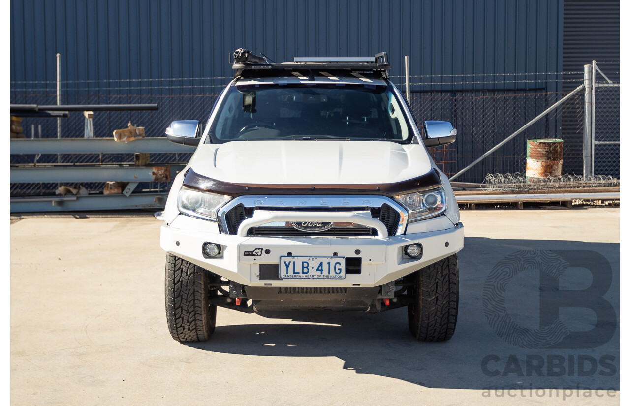 2/2016 Ford Ranger XLT 3.2 (4x4) PX MKII 4d Dual Cab Utility Cool White Turbo Diesel 3.2L