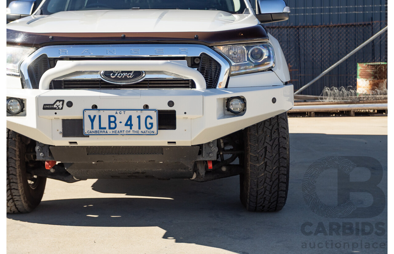 2/2016 Ford Ranger XLT 3.2 (4x4) PX MKII 4d Dual Cab Utility Cool White Turbo Diesel 3.2L