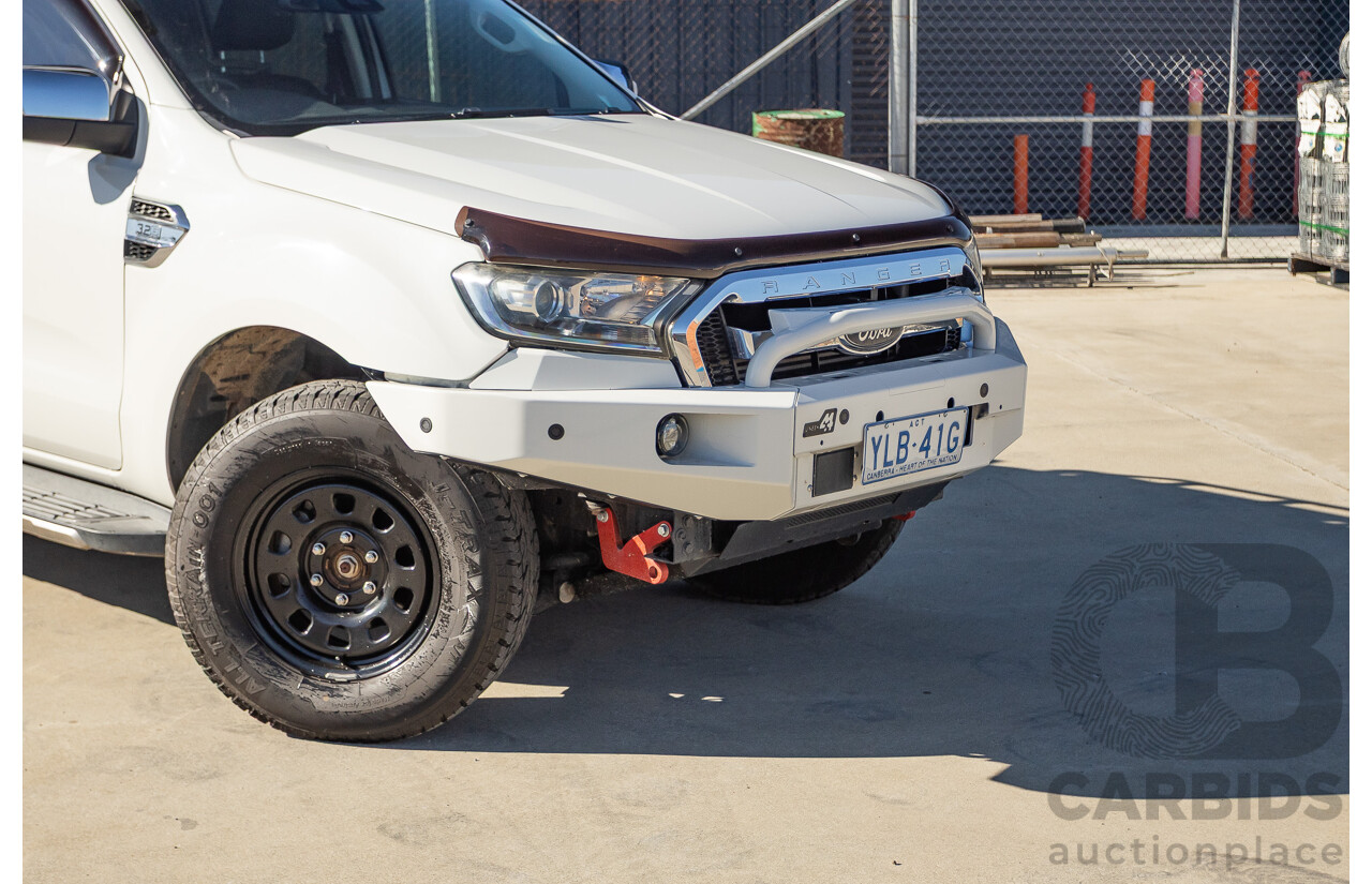 2/2016 Ford Ranger XLT 3.2 (4x4) PX MKII 4d Dual Cab Utility Cool White Turbo Diesel 3.2L