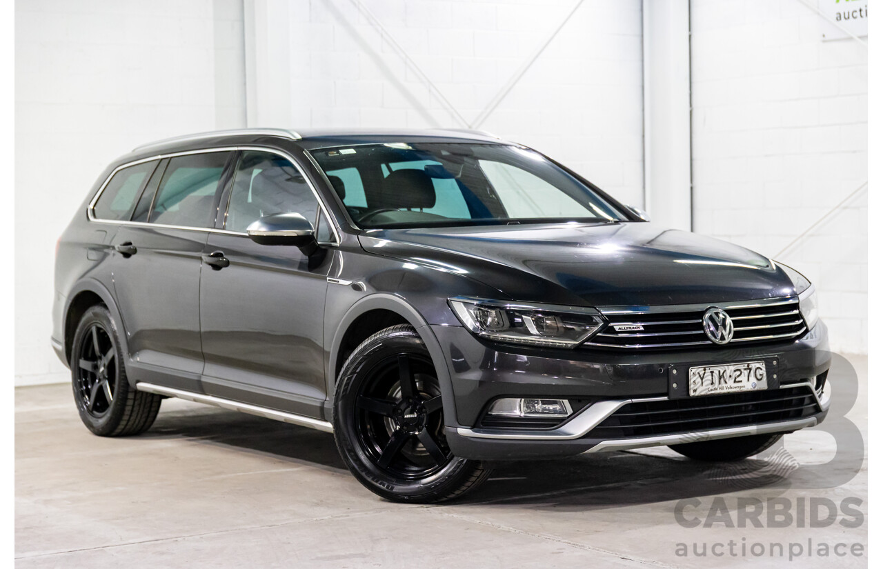 04/2018 Volkswagen Passat Alltrack Wolfsburg Edition (AWD) 3C MY18 4d Wagon Manganese Grey Metallic Turbo Diesel 2.0L