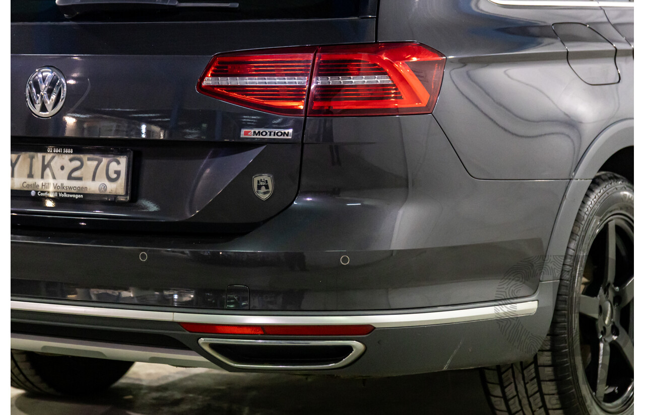 04/2018 Volkswagen Passat Alltrack Wolfsburg Edition (AWD) 3C MY18 4d Wagon Manganese Grey Metallic Turbo Diesel 2.0L