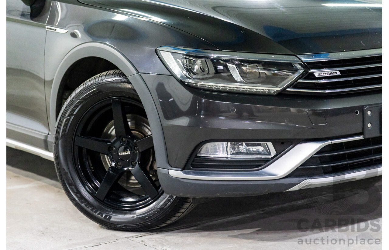 04/2018 Volkswagen Passat Alltrack Wolfsburg Edition (AWD) 3C MY18 4d Wagon Manganese Grey Metallic Turbo Diesel 2.0L