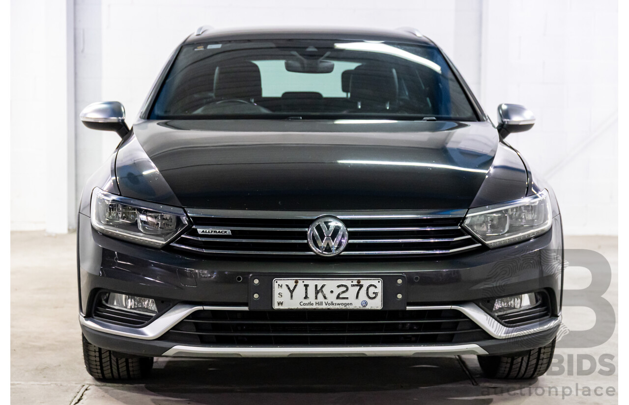 04/2018 Volkswagen Passat Alltrack Wolfsburg Edition (AWD) 3C MY18 4d Wagon Manganese Grey Metallic Turbo Diesel 2.0L