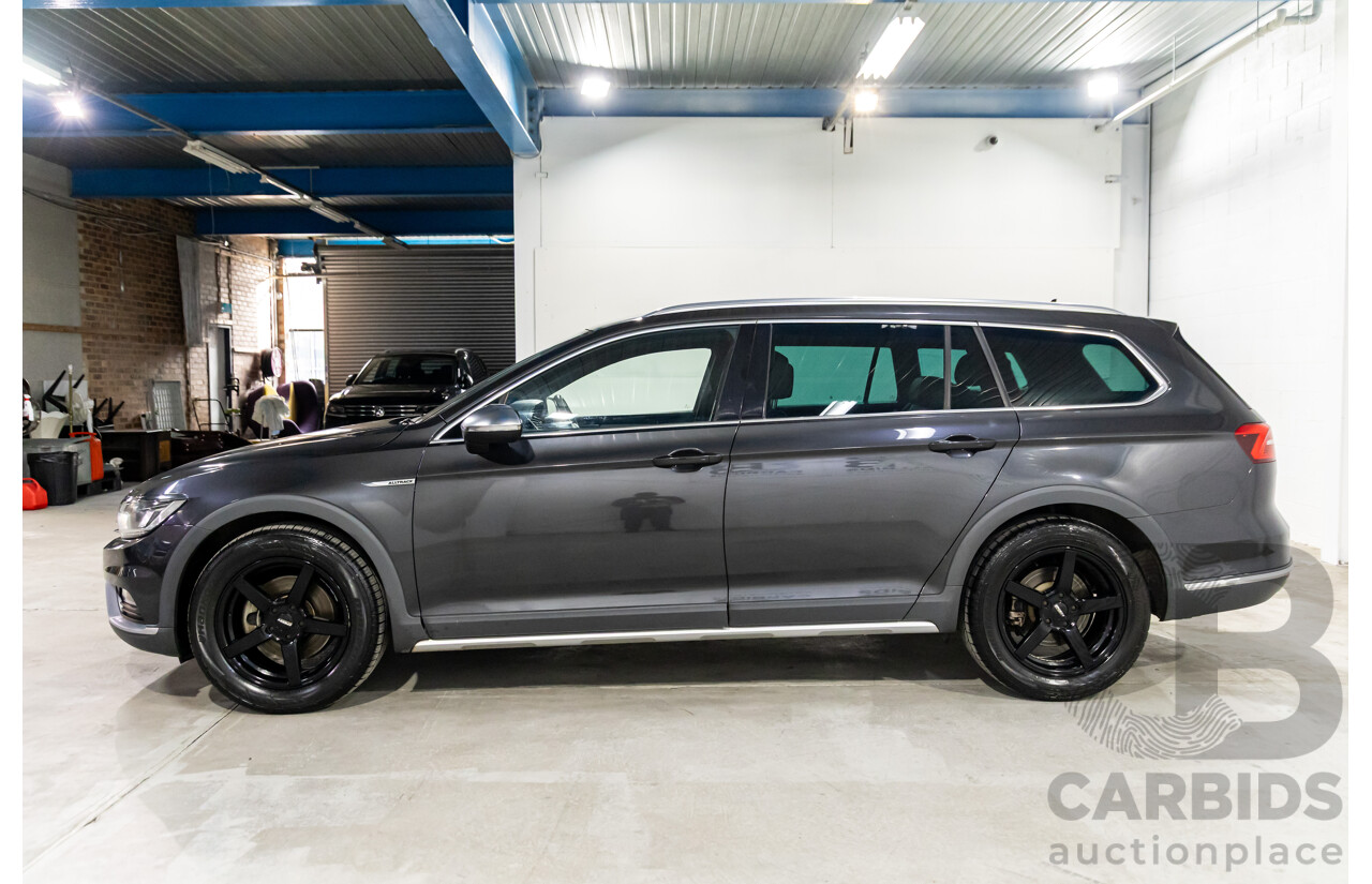 04/2018 Volkswagen Passat Alltrack Wolfsburg Edition (AWD) 3C MY18 4d Wagon Manganese Grey Metallic Turbo Diesel 2.0L