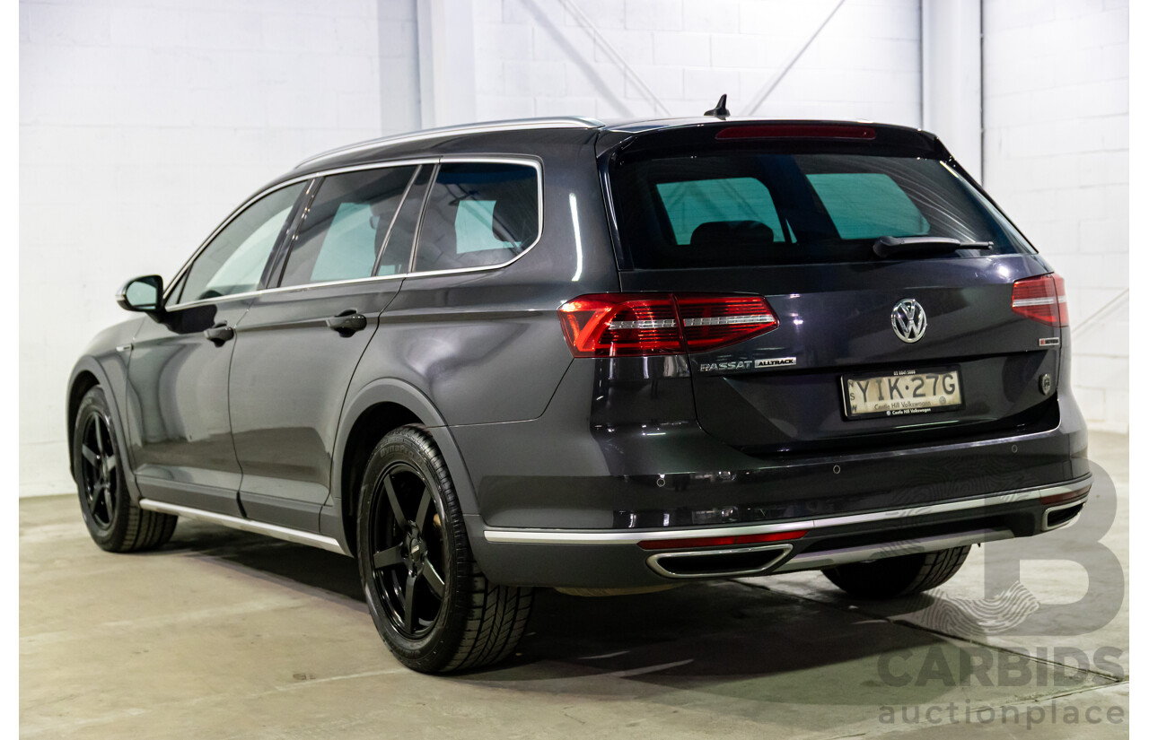 04/2018 Volkswagen Passat Alltrack Wolfsburg Edition (AWD) 3C MY18 4d Wagon Manganese Grey Metallic Turbo Diesel 2.0L