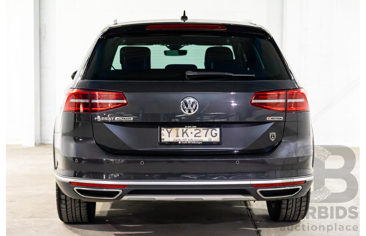 04/2018 Volkswagen Passat Alltrack Wolfsburg Edition (AWD) 3C MY18 4d Wagon Manganese Grey Metallic Turbo Diesel 2.0L