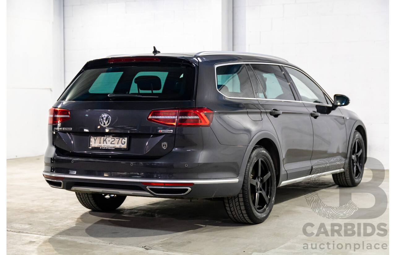 04/2018 Volkswagen Passat Alltrack Wolfsburg Edition (AWD) 3C MY18 4d Wagon Manganese Grey Metallic Turbo Diesel 2.0L