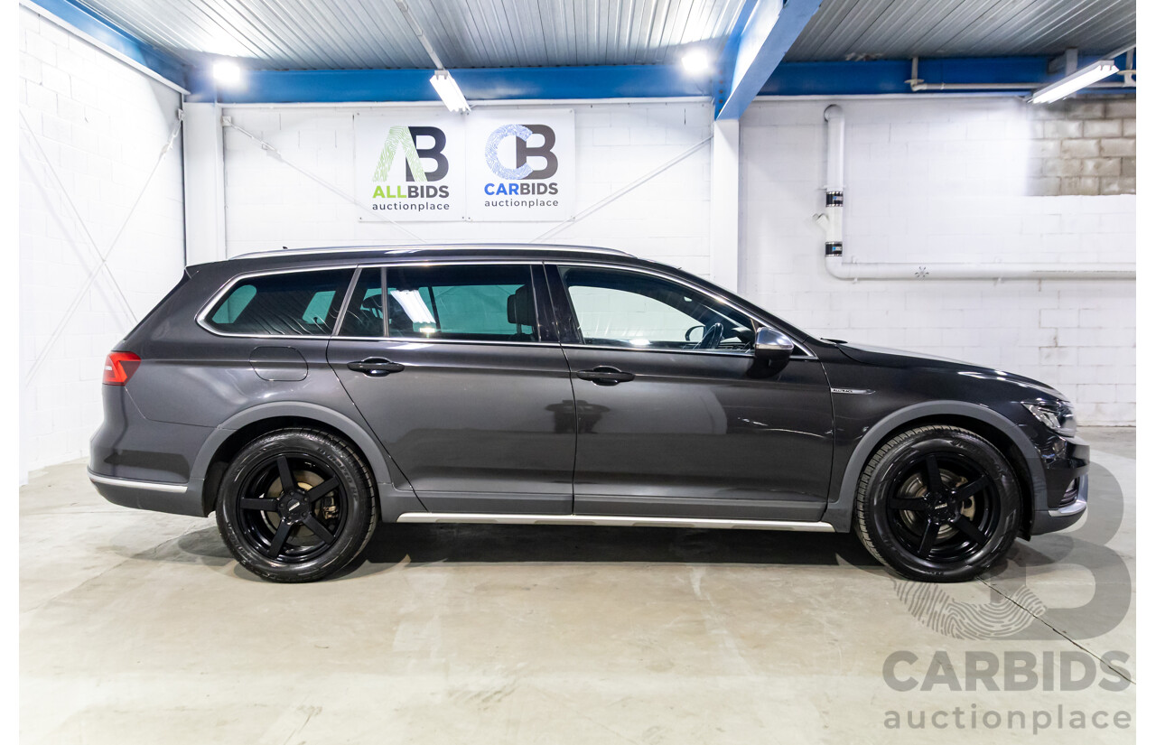 04/2018 Volkswagen Passat Alltrack Wolfsburg Edition (AWD) 3C MY18 4d Wagon Manganese Grey Metallic Turbo Diesel 2.0L