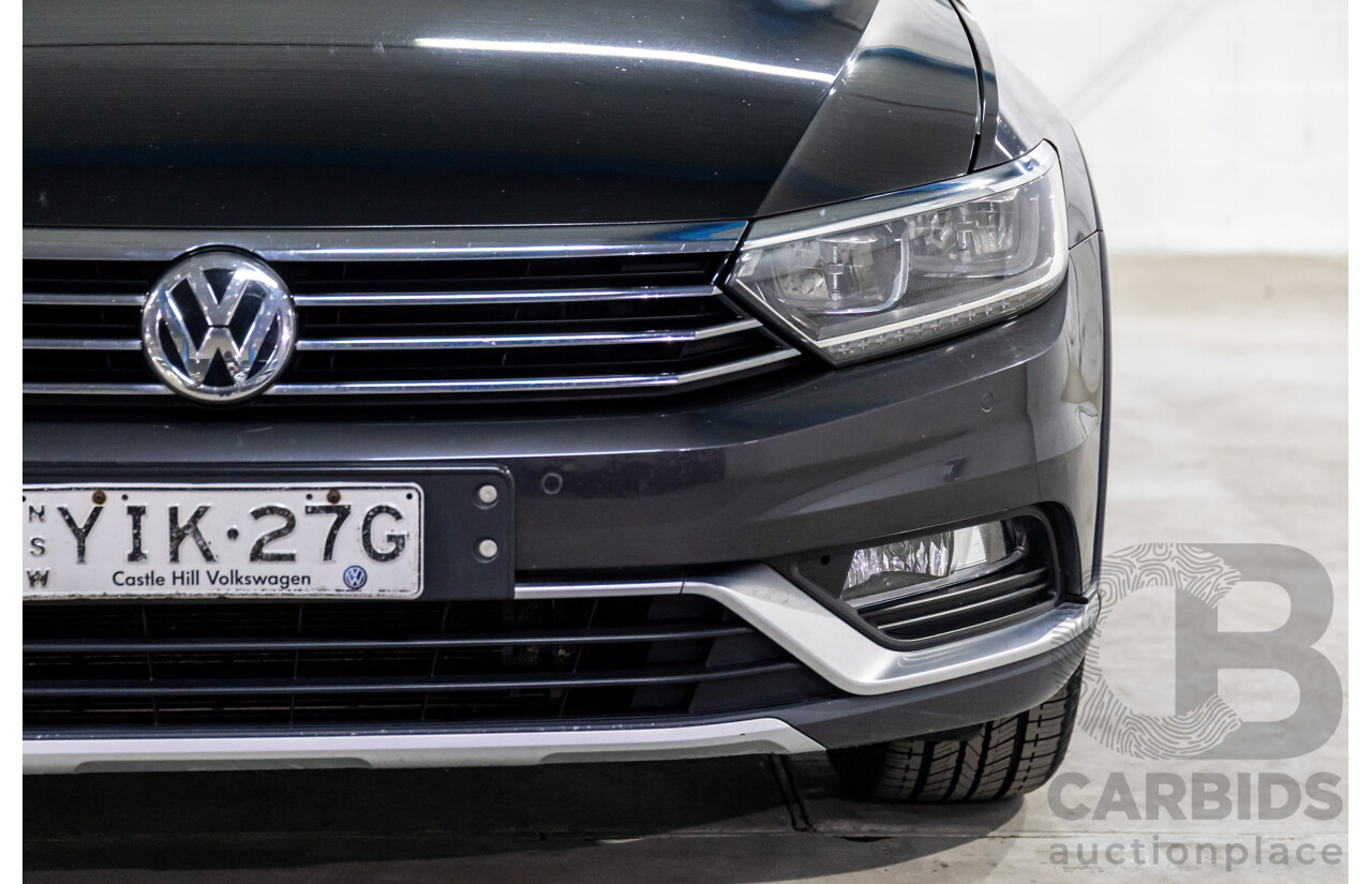 04/2018 Volkswagen Passat Alltrack Wolfsburg Edition (AWD) 3C MY18 4d Wagon Manganese Grey Metallic Turbo Diesel 2.0L