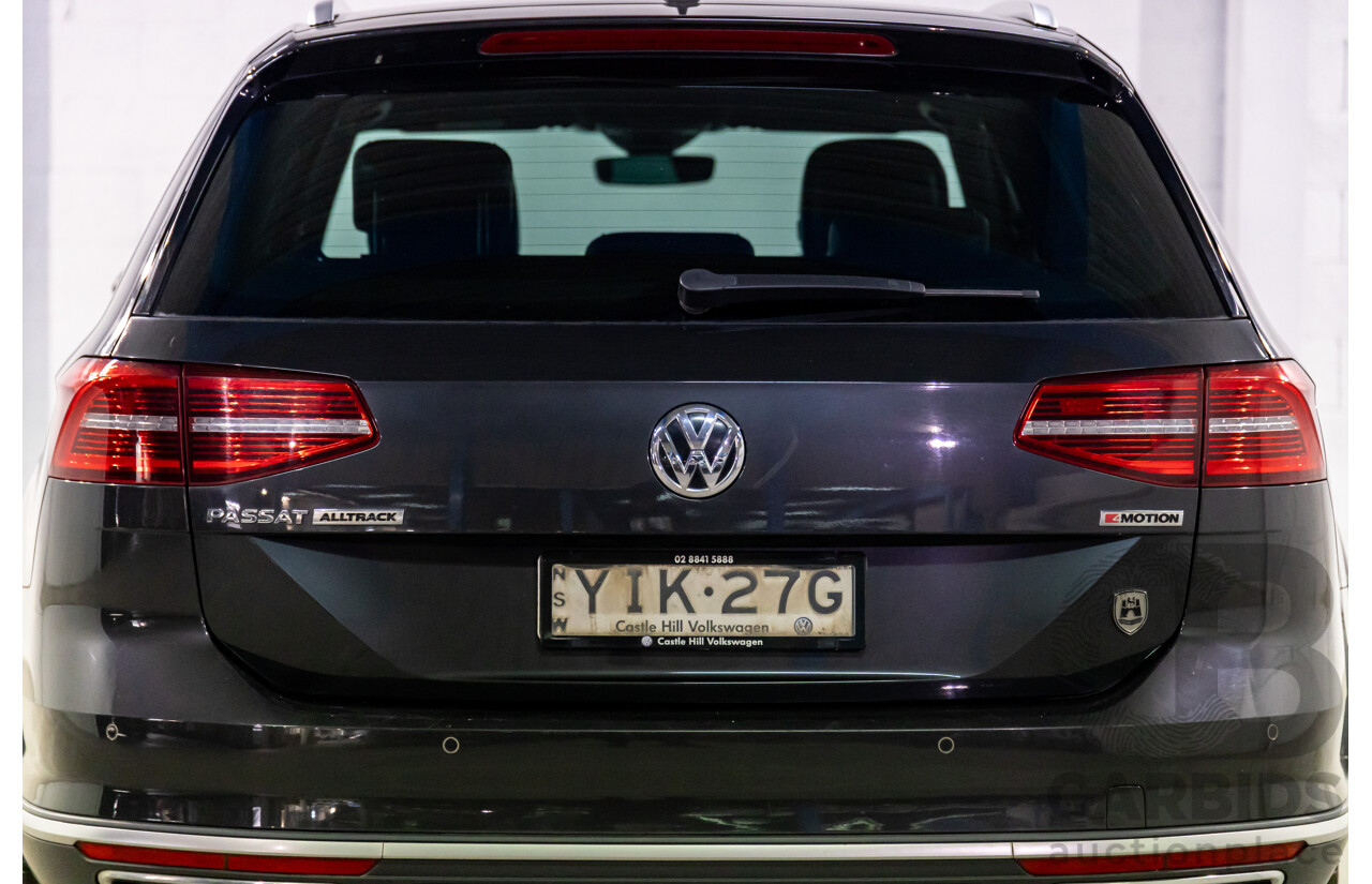 04/2018 Volkswagen Passat Alltrack Wolfsburg Edition (AWD) 3C MY18 4d Wagon Manganese Grey Metallic Turbo Diesel 2.0L