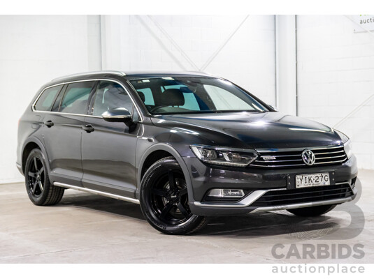 04/2018 Volkswagen Passat Alltrack Wolfsburg Edition (AWD) 3C MY18 4d Wagon Manganese Grey Metallic Turbo Diesel 2.0L