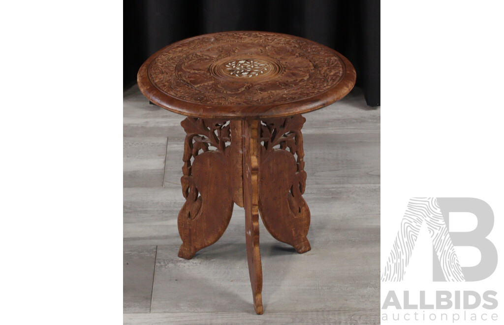 Small Carved Indian Side Table