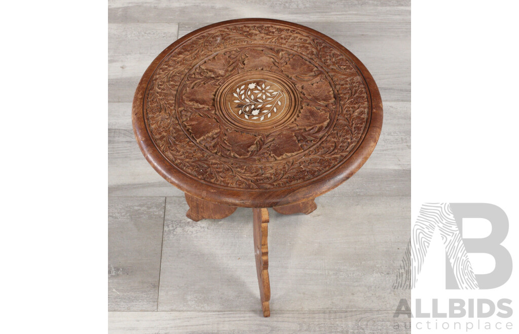 Small Carved Indian Side Table
