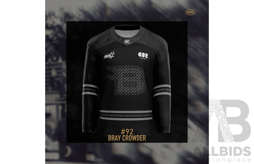 2025 Canberra Brave AIS Jersey - #92 Bray Crowder