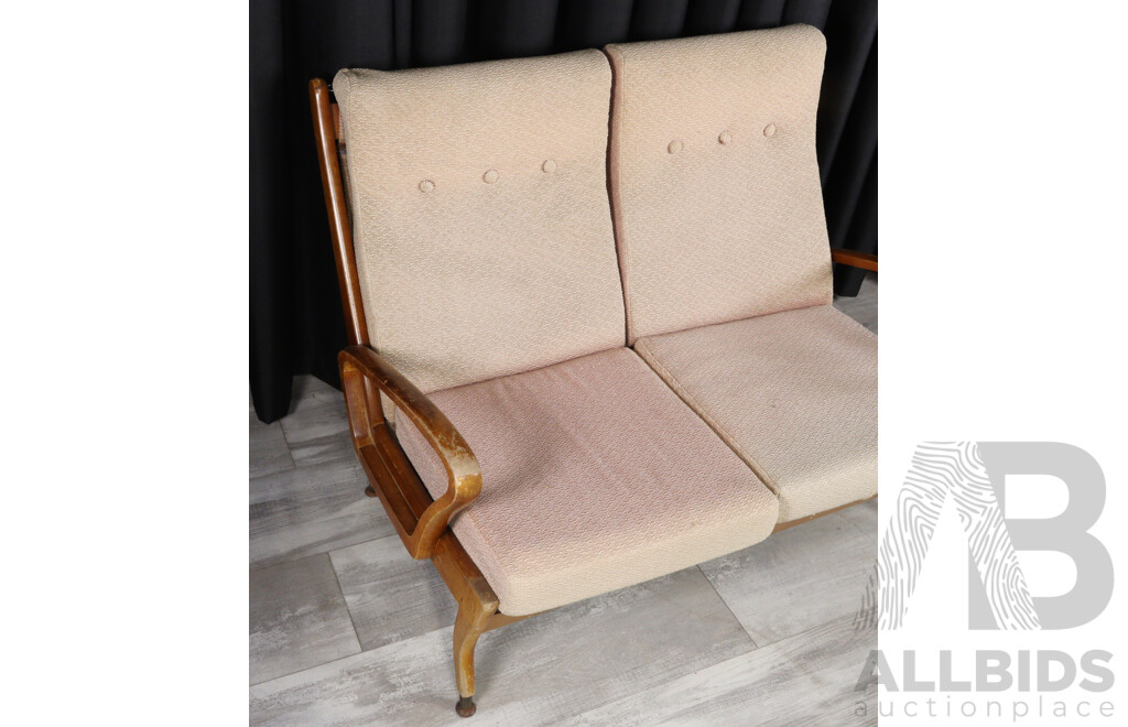 Vintage Timber Framed Two Seater Settee