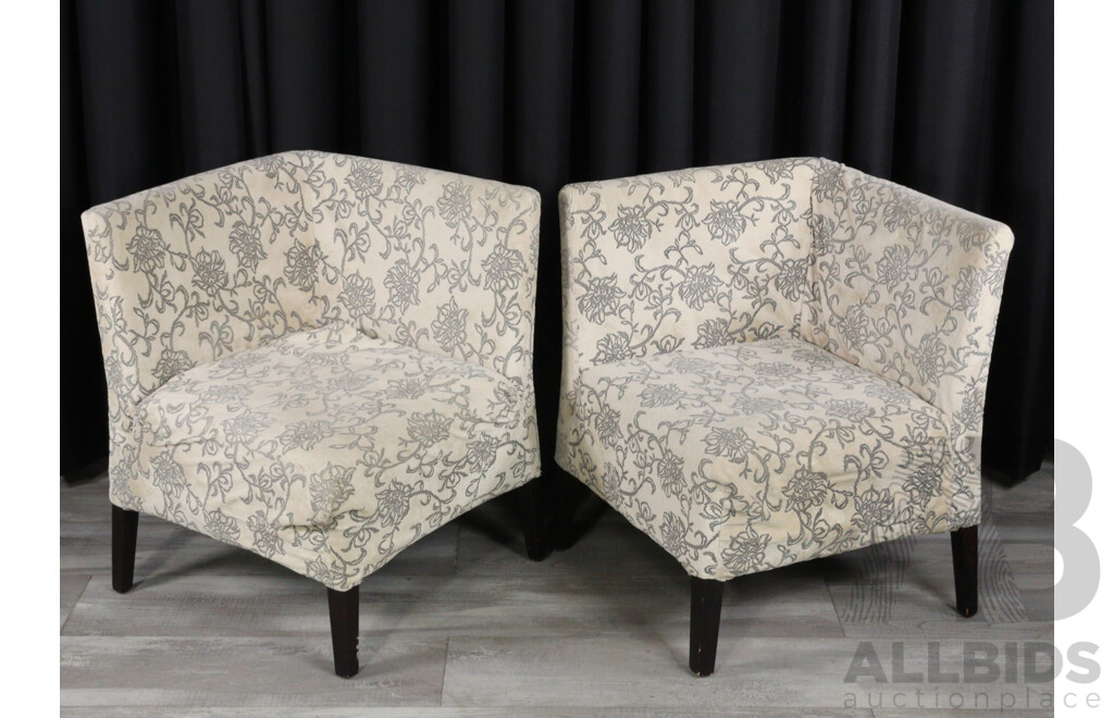 Pair of of Modern Fabric Arm Chairs