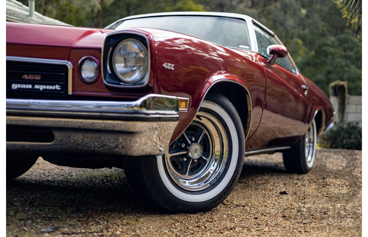01/1973 Buick Century Gran Sport 455 2d Coupe Burgundy / White Vinyl 455ci V8 7.5L