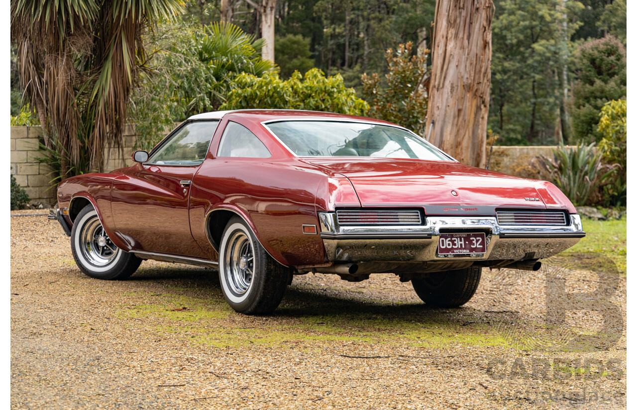 01/1973 Buick Century Gran Sport 455 2d Coupe Burgundy / White Vinyl 455ci V8 7.5L
