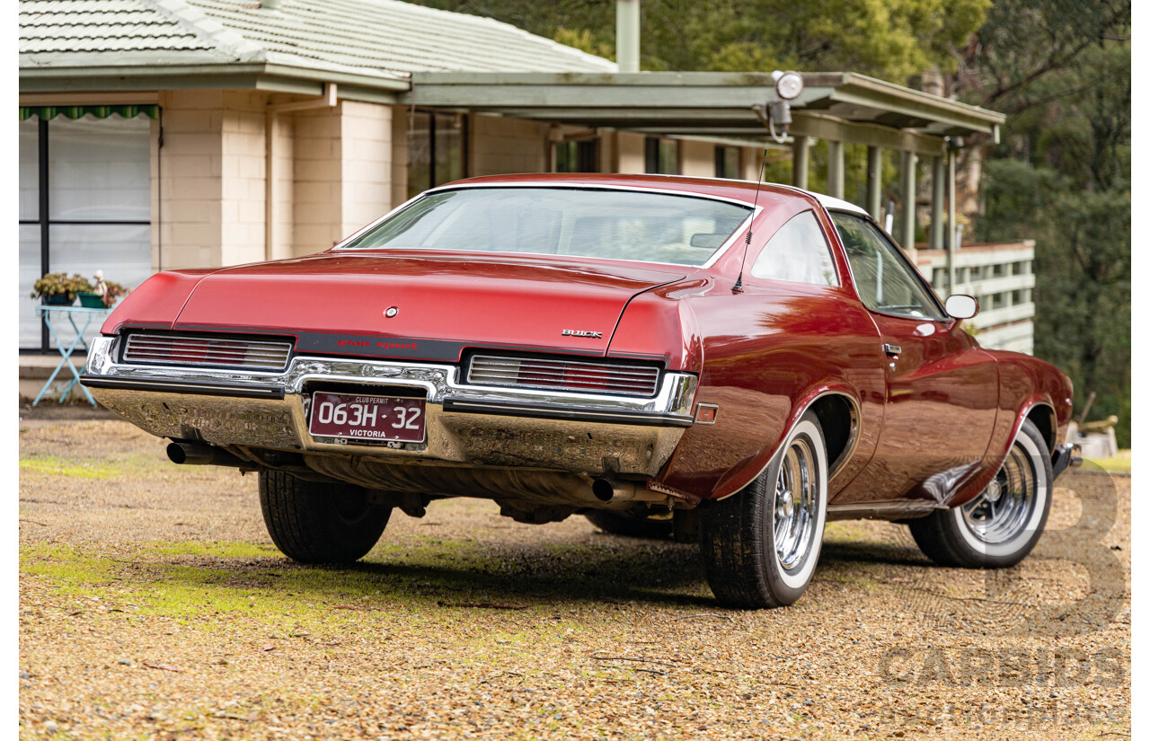 01/1973 Buick Century Gran Sport 455 2d Coupe Burgundy / White Vinyl 455ci V8 7.5L